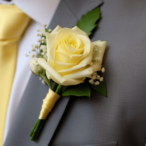 light yellow rose buttonhole