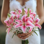 Pink Oriental Lilies Bridal Bouquet