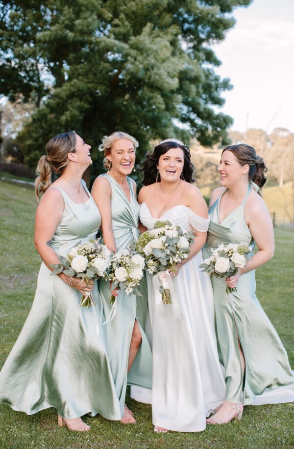 Classic White & Green Bridesmaid Bouquet
