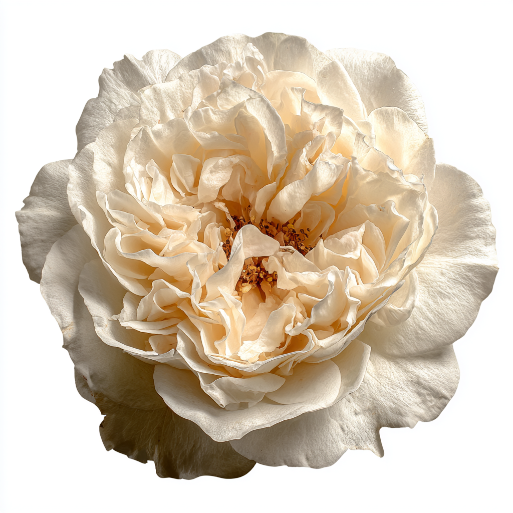 an ivory garden rose head by flower club studio